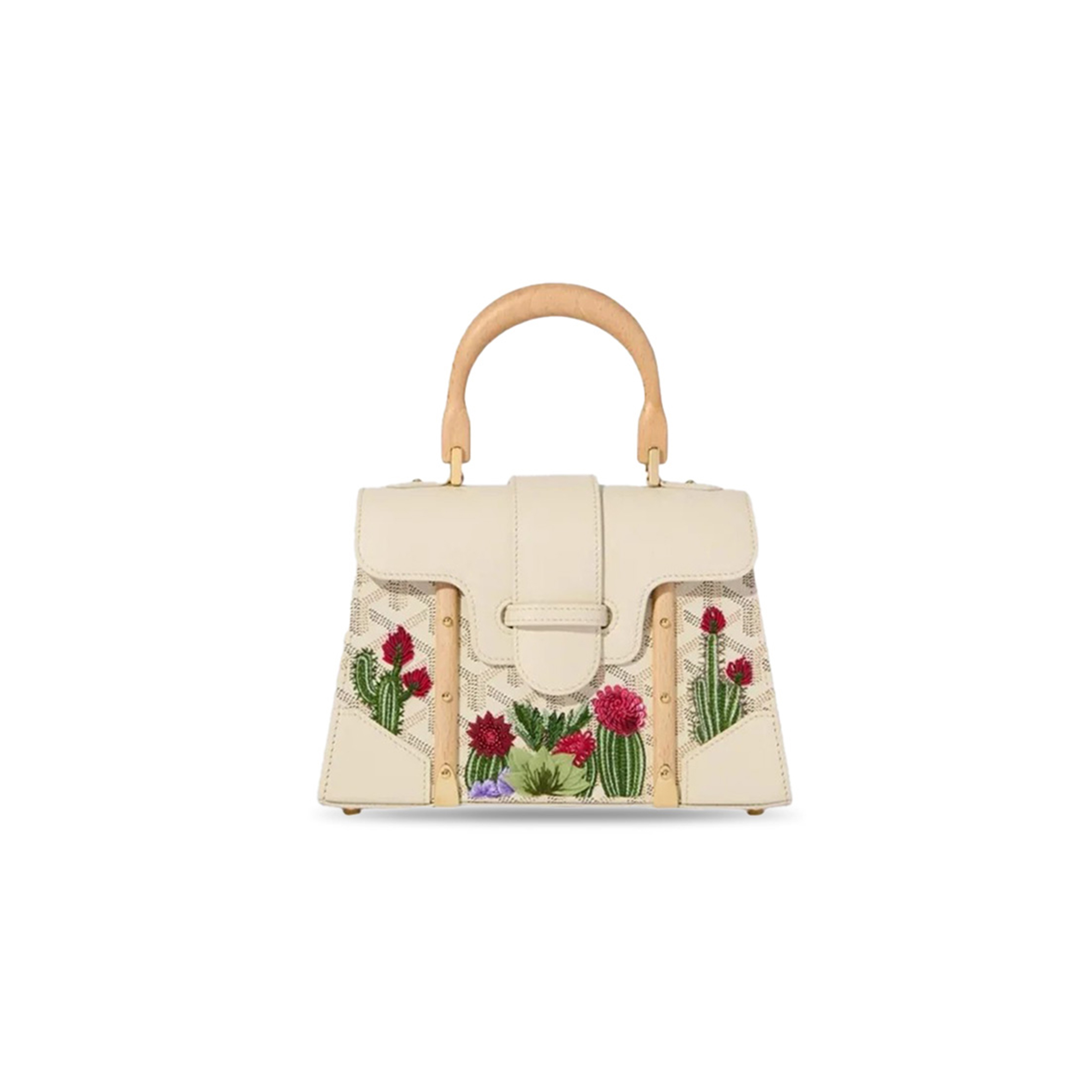 GOYARD SAIGON STRUCTURE MINI BAG CACTUS EMBROIDERY LIMITED EDITION (28*20*12cm)